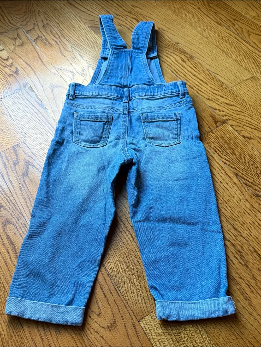 Old Navy Toddler Girls Denim Overalls Cuffed Crop Distressed Size 3T